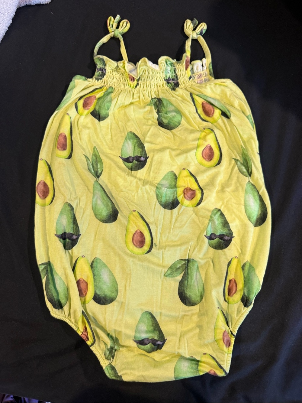 Posh Peanut Green Avocado Print Bubble Romper Size 2T